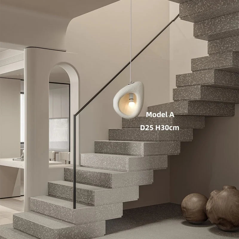 Wabi Sabi Pendant Chandelier for Staircase Lighting