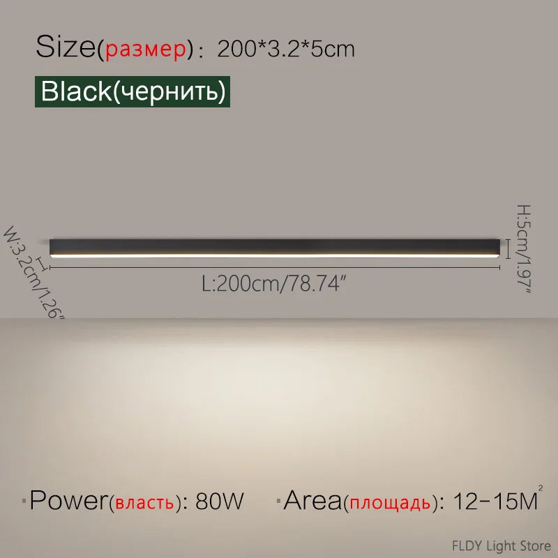 Minimalist LED Strip Ceiling Light for Modern Interiors