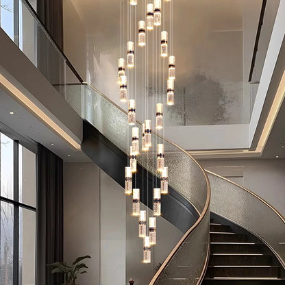 Luxury Crystal Staircase Chandelier for High Ceilings