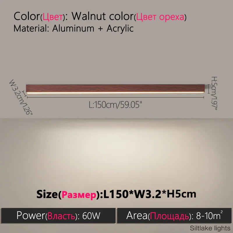 Modern Long Strip Ceiling Light for Kitchens and Hallways