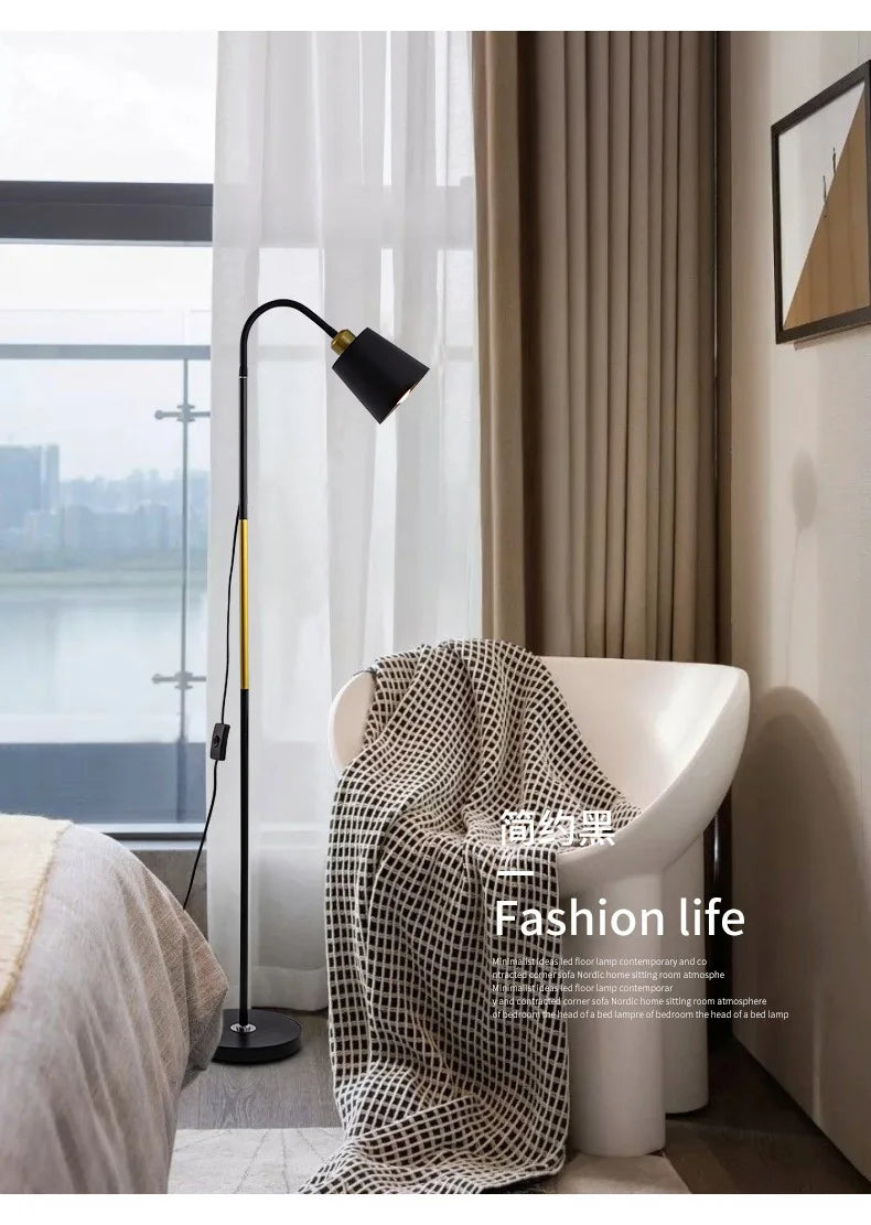 Adjustable LED Floor Lamp – Minimalist Iron Standing Reading Light