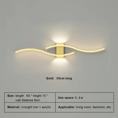 Modern LED Strip Wall Light TV Background Bedroom Living Room Lamp