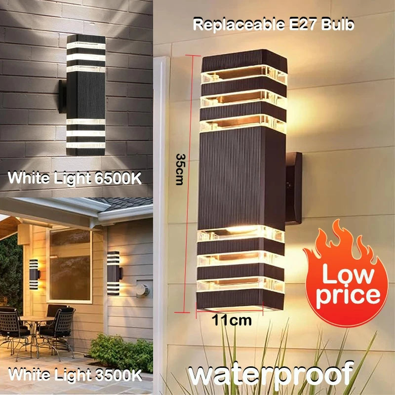 Outdoor LED Wall Sconce E27 Up Down Waterproof Porch Light