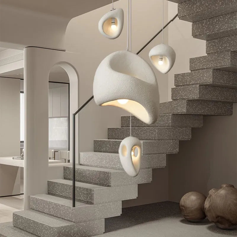 Wabi Sabi Pendant Chandelier for Staircase Lighting