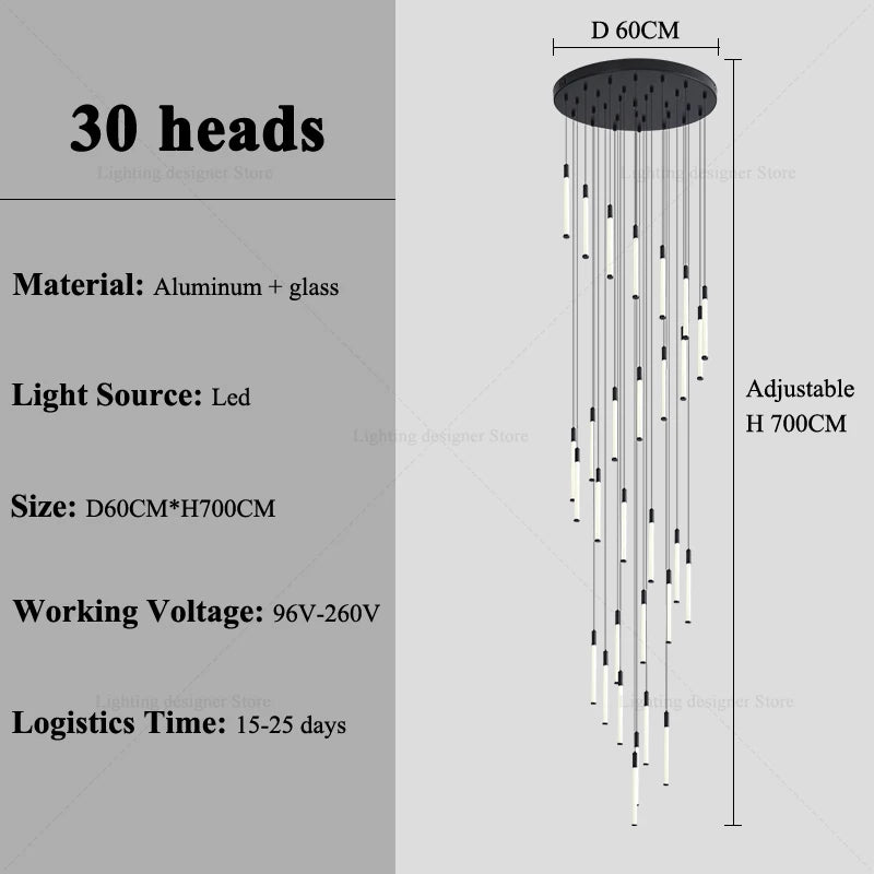 Modern Staircase Pendant Chandelier for High Ceilings