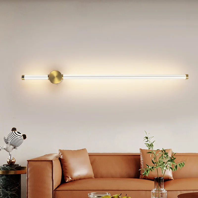 Modern LED Wall Sconce Copper Acrylic Indoor Wall Lamp