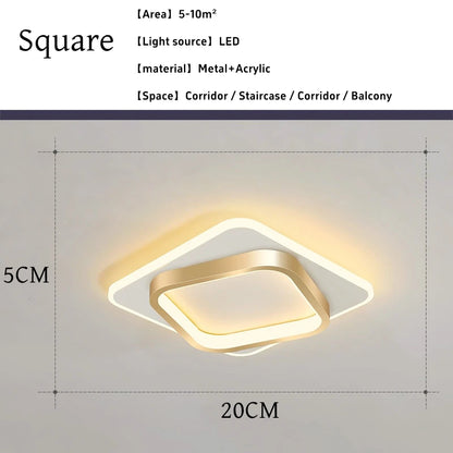 Nordic Gold LED Ceiling Light Modern Hallway Lighting