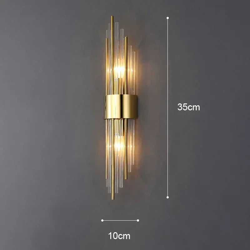 Luxury Gold LED Wall Lamp Modern Bedroom Living Room Light