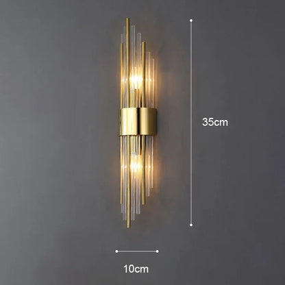 Luxury Gold LED Wall Lamp Modern Bedroom Living Room Light
