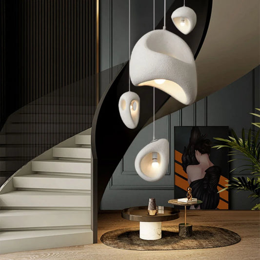 Wabi Sabi Pendant Chandelier for Staircase Lighting