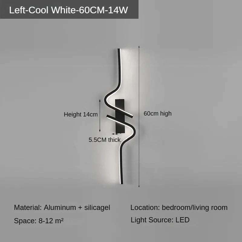 Minimalist LED Wall Light Bedroom Bedside Living Room Sconce