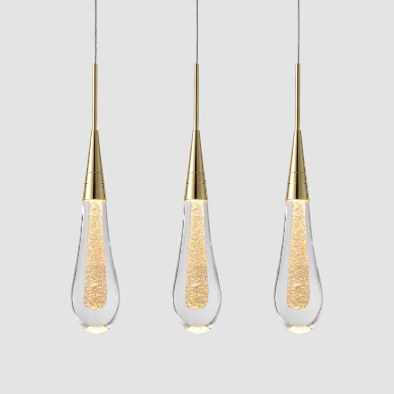 Raindrop Crystal Chandelier Modern Stair and Ceiling Lighting