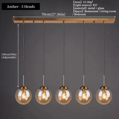 Modern Luxury Glass Pendant Light Nordic LED Hanging Lamp
