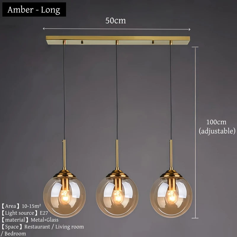 Modern Luxury Glass Pendant Light Nordic LED Hanging Lamp