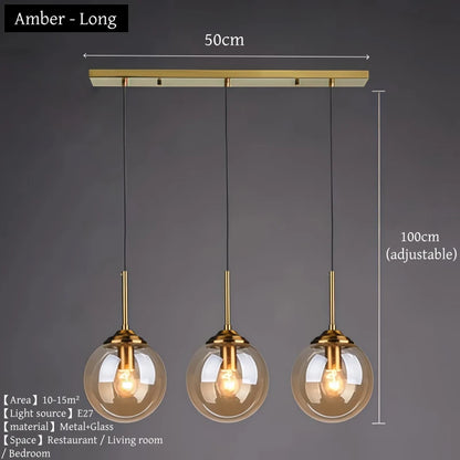 Modern Luxury Glass Pendant Light Nordic LED Hanging Lamp
