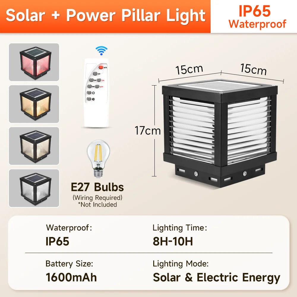 Solar Garden Light Outdoor Fence Patio Landscape Lamp