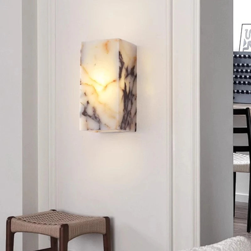 Luxury Black Stone Wall Sconce for Modern Bedrooms