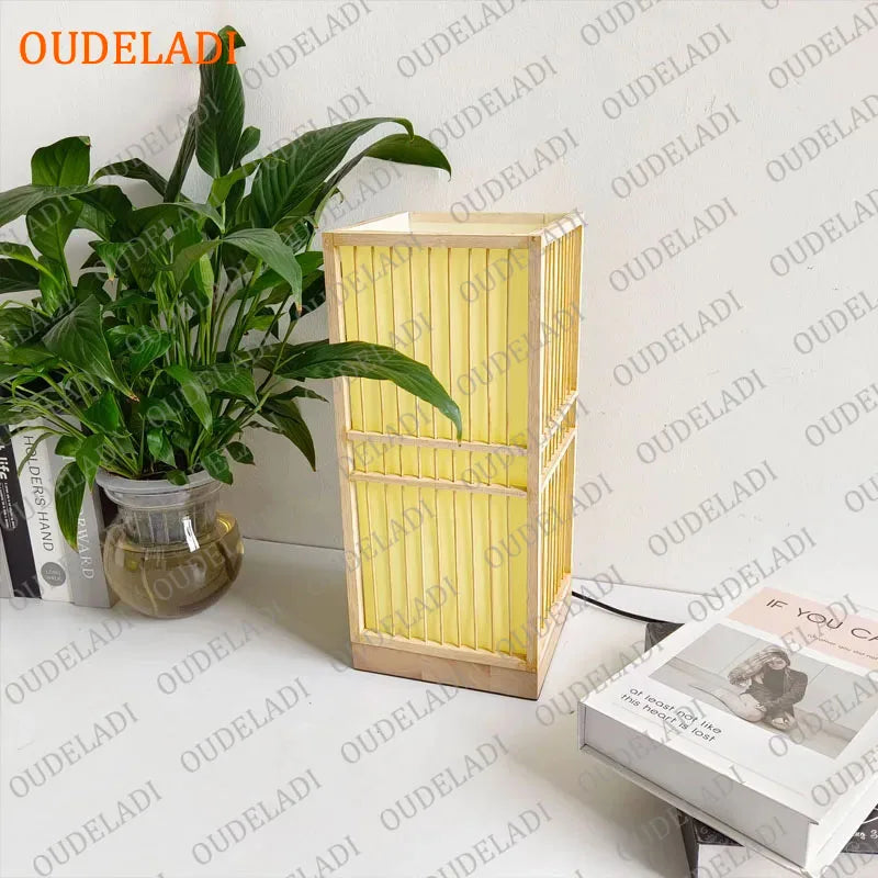 Japanese Bamboo Table Lamp – Zen Style Warm Bedside Lighting