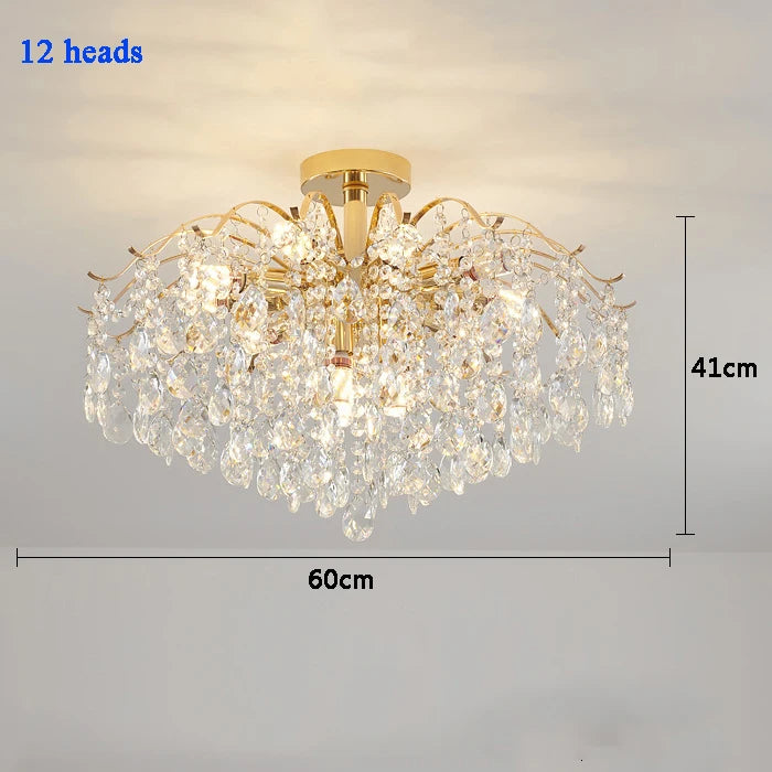 Luxury Crystal Ceiling Chandelier LED Living Room Light