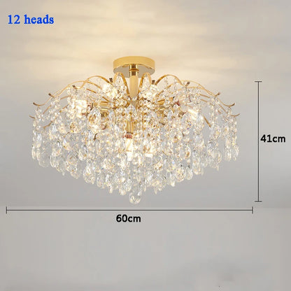 Luxury Crystal Ceiling Chandelier LED Living Room Light