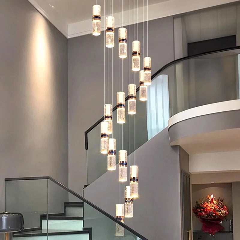 Luxury Crystal Staircase Chandelier for High Ceilings