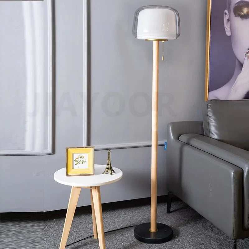 Modern Glass Floor Lamp – Elegant Decorative Lighting for Living Room