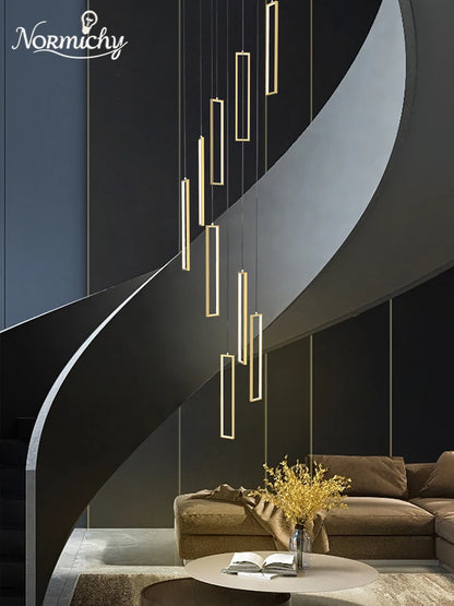 Modern Square Staircase Chandelier for Modern Spaces