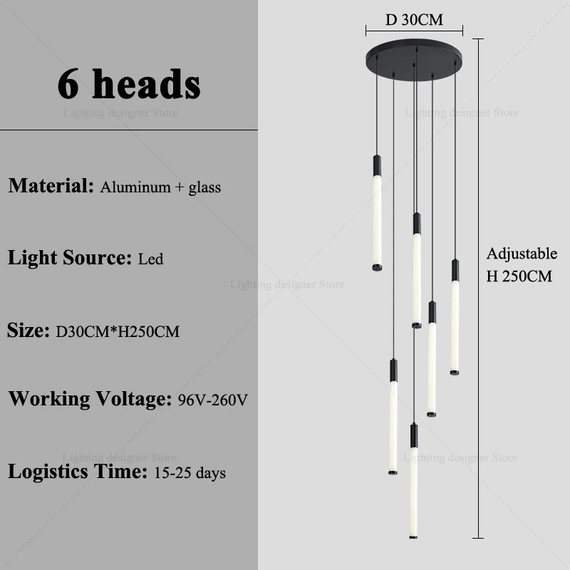 Modern Staircase Pendant Chandelier for High Ceilings