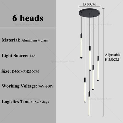 Modern Staircase Pendant Chandelier for High Ceilings
