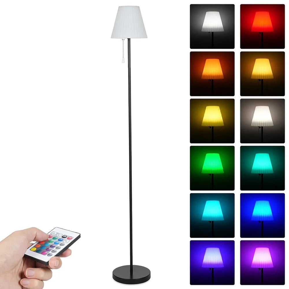 Rechargeable Solar Floor Lamp with Adjustable Brightness