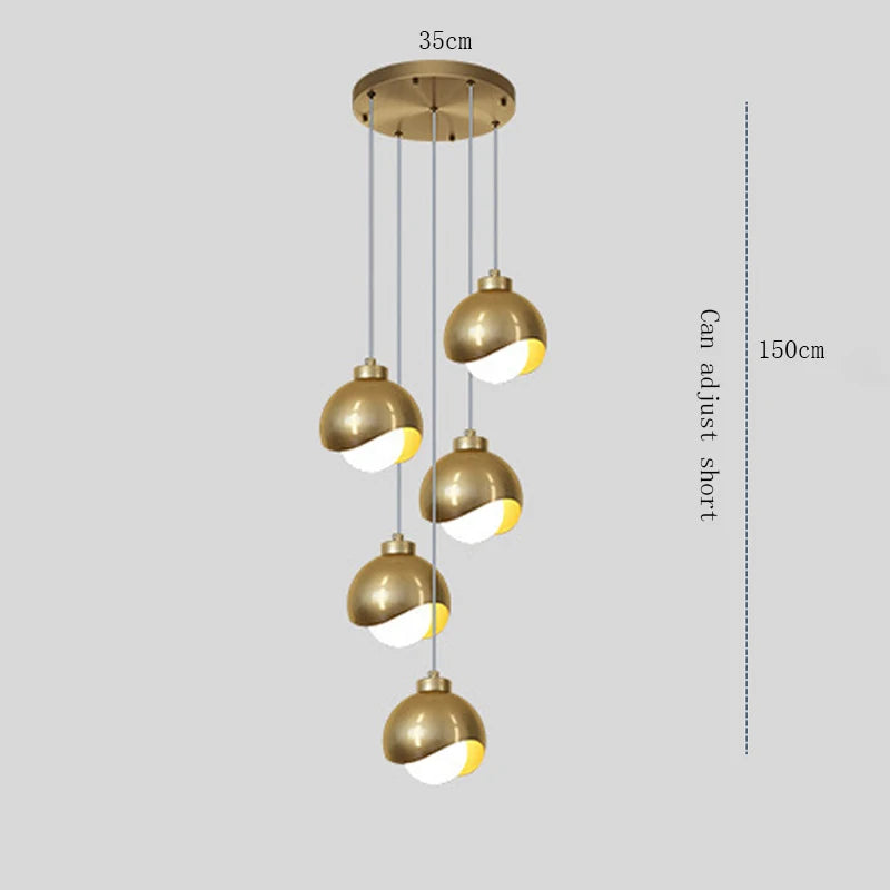 Glass Ball Pendant Lamp Modern Bedroom Bedside Hanging Light