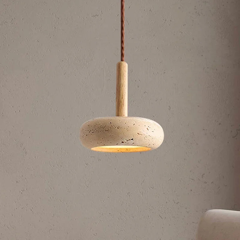 Wabi Sabi Yellow Stone Pendant Light Modern Restaurant Chandelier
