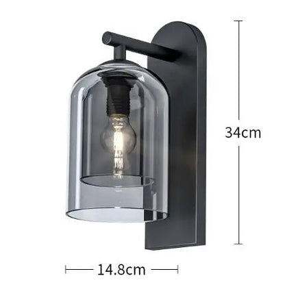 Modern Double Glass Wall Sconce for Bedrooms