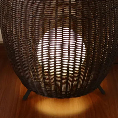 Handwoven Rattan Floor Lamp for Indoor and Outdoor Spaces
