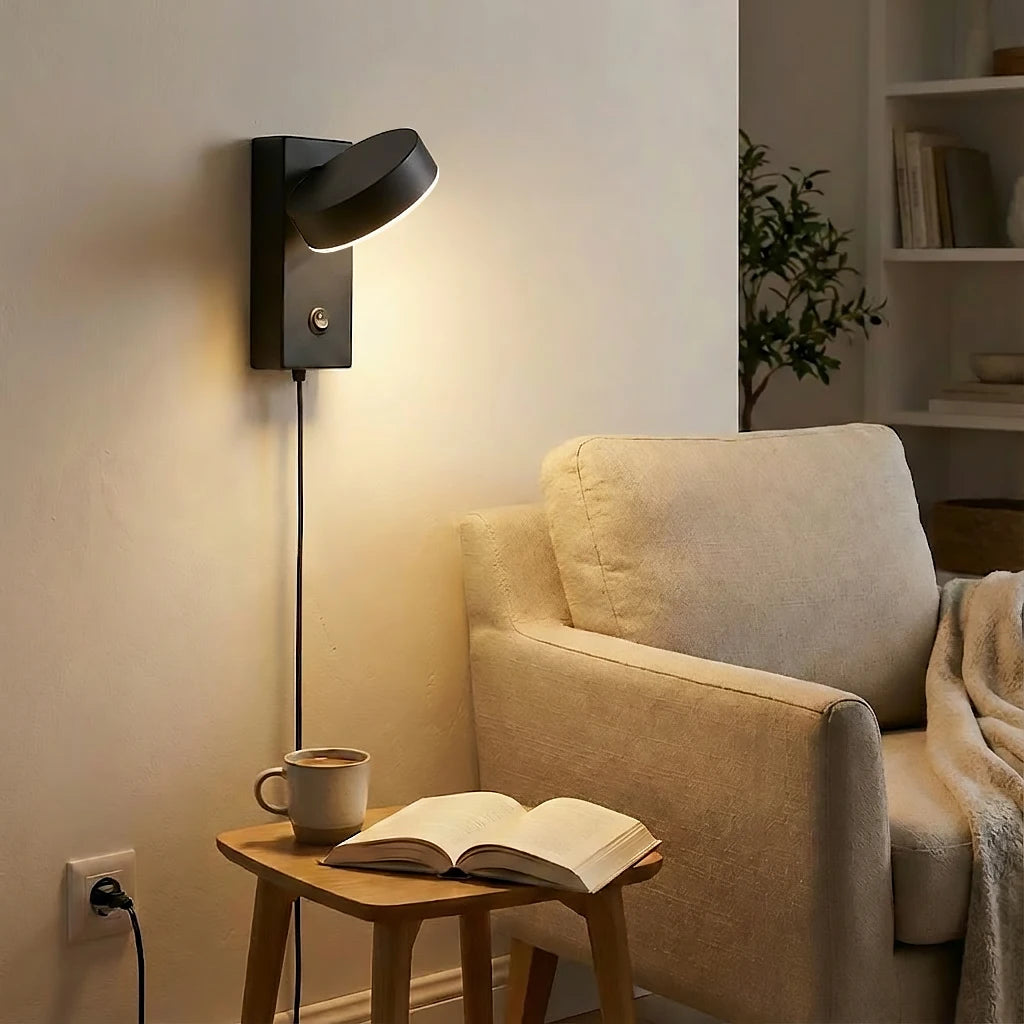 Rotating Plug-In LED Wall Light for Reading Nooks