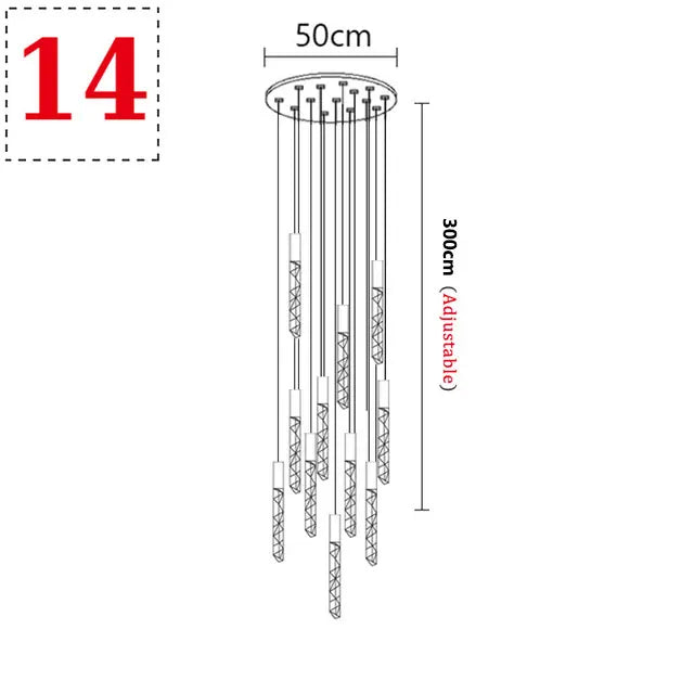 Spiral Crystal Staircase Chandelier for Luxury Interiors