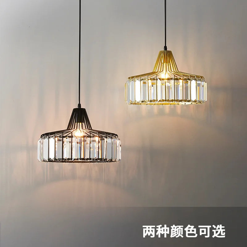 Nordic Crystal Pendant Light Kitchen Island Dining Room Lamp