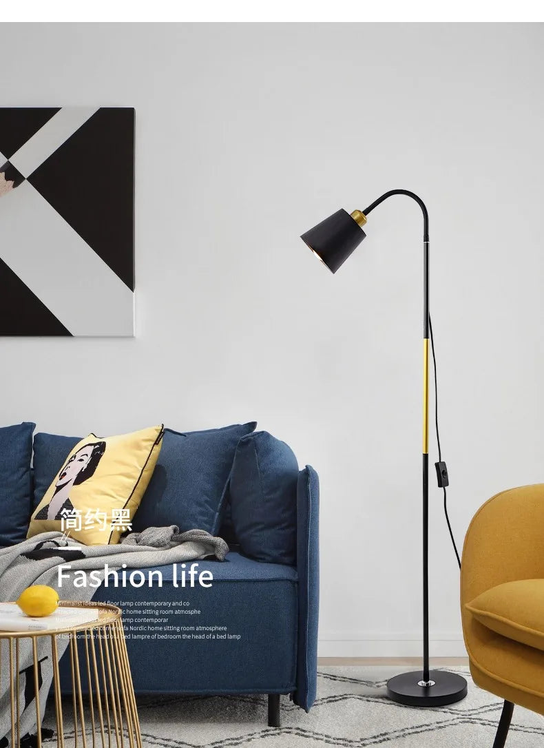 Adjustable LED Floor Lamp – Minimalist Iron Standing Reading Light