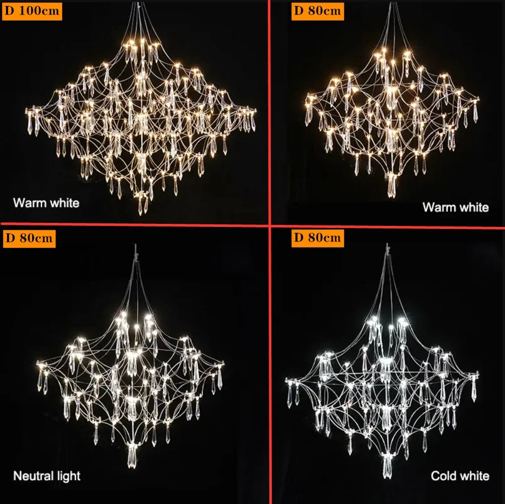 Firefly Crystal Chandelier Modern Living Room Ceiling Light