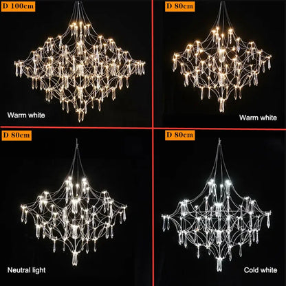 Firefly Crystal Chandelier Modern Living Room Ceiling Light