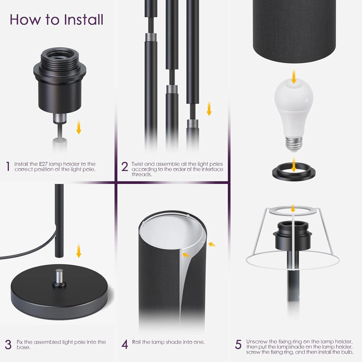 Modern LED Floor Lamp – 3 Color Modes with Foot Switch for Easy Control