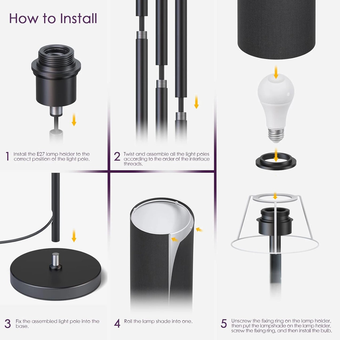 Modern LED Floor Lamp – 3 Color Modes with Foot Switch for Easy Control