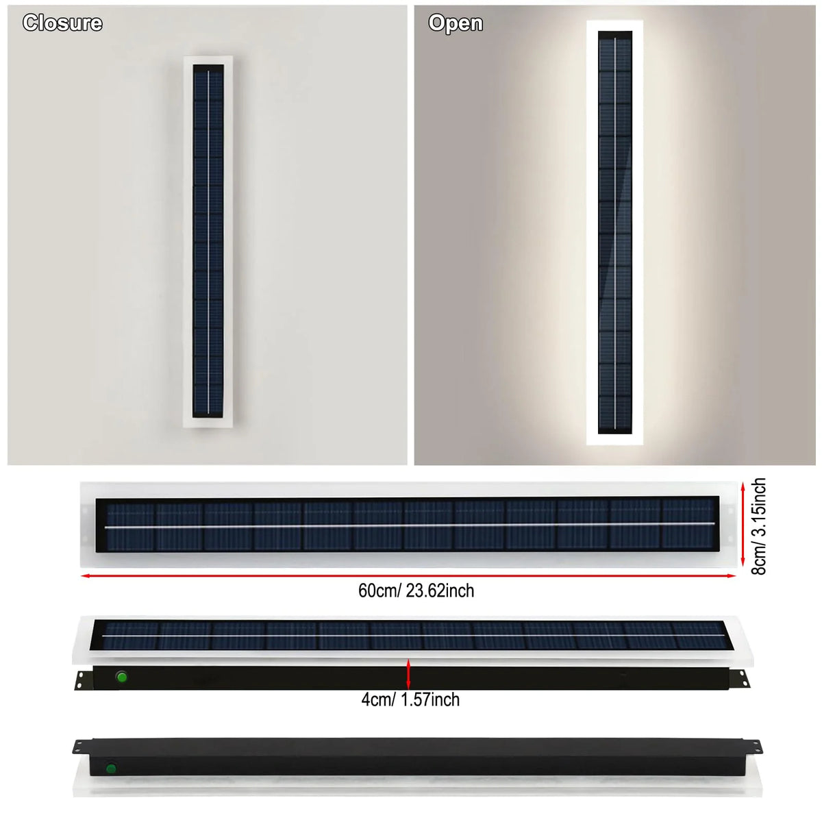 Solar LED Wall Light for Porches and Entryways