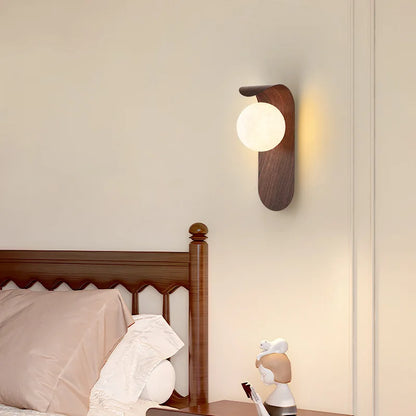 Walnut Wood Grain Wall Lamp for Cozy Interiors