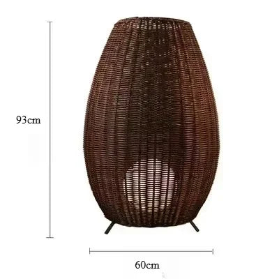 Handwoven Rattan Floor Lamp for Indoor and Outdoor Spaces
