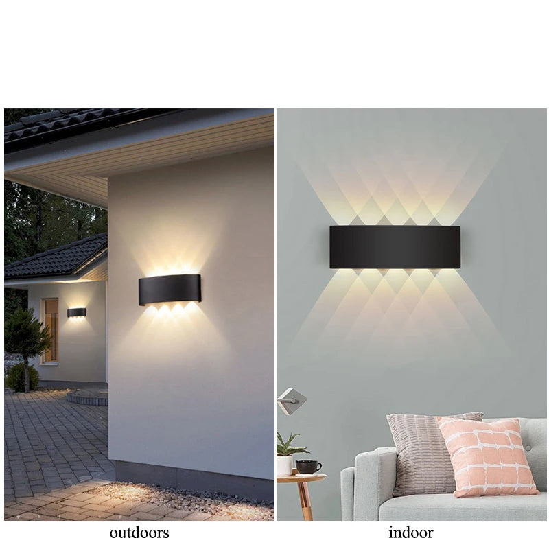 Top and Bottom Shine LED Wall Lamp Waterproof outdoor Light