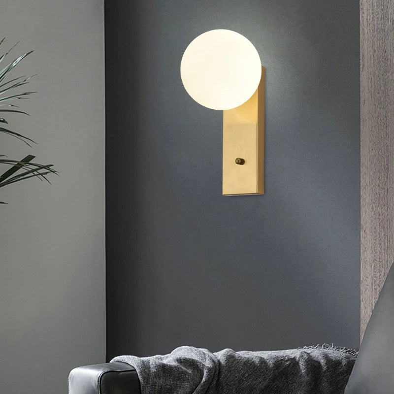 Nordic Glass Ball LED Wall Sconce for Modern Homes