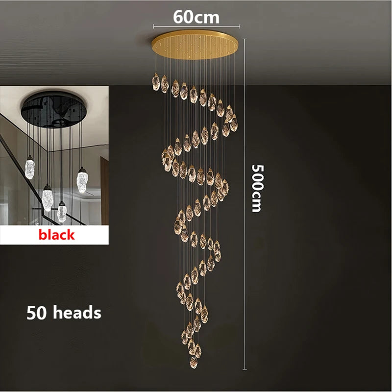Modern Crystal Pendant Chandelier for High Ceilings