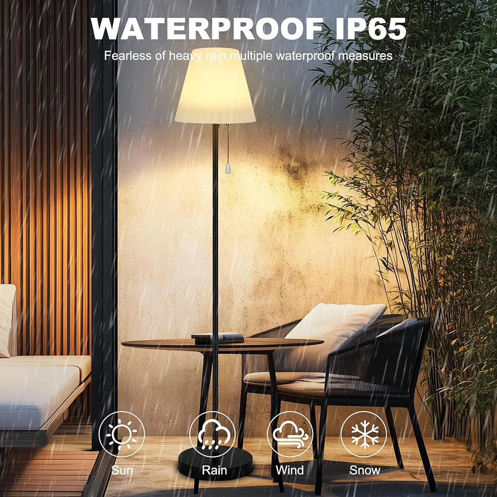 Rechargeable Solar Floor Lamp with Adjustable Brightness