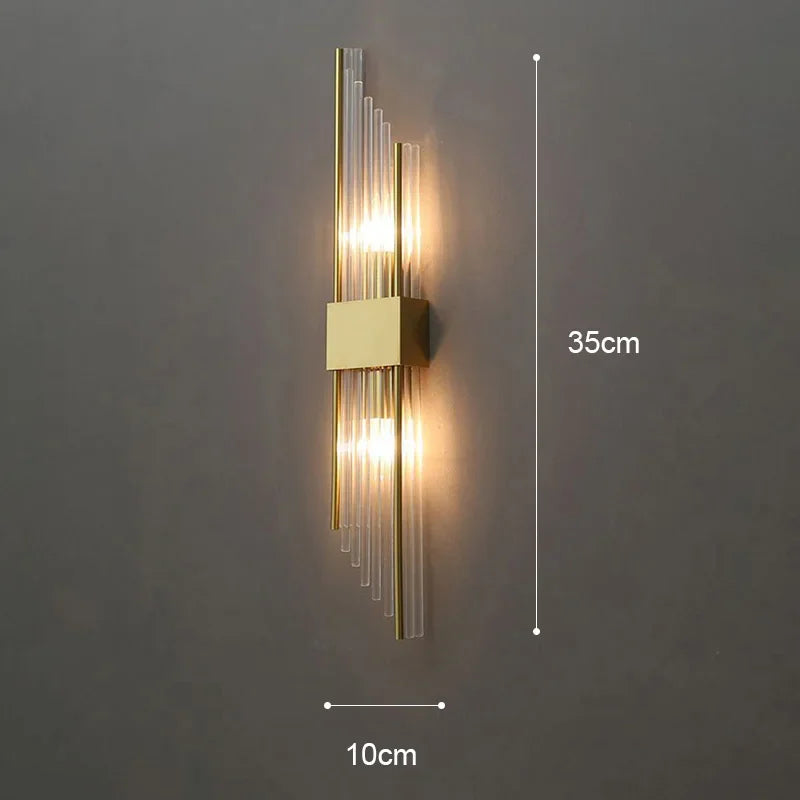 Luxury Gold LED Wall Lamp Modern Bedroom Living Room Light